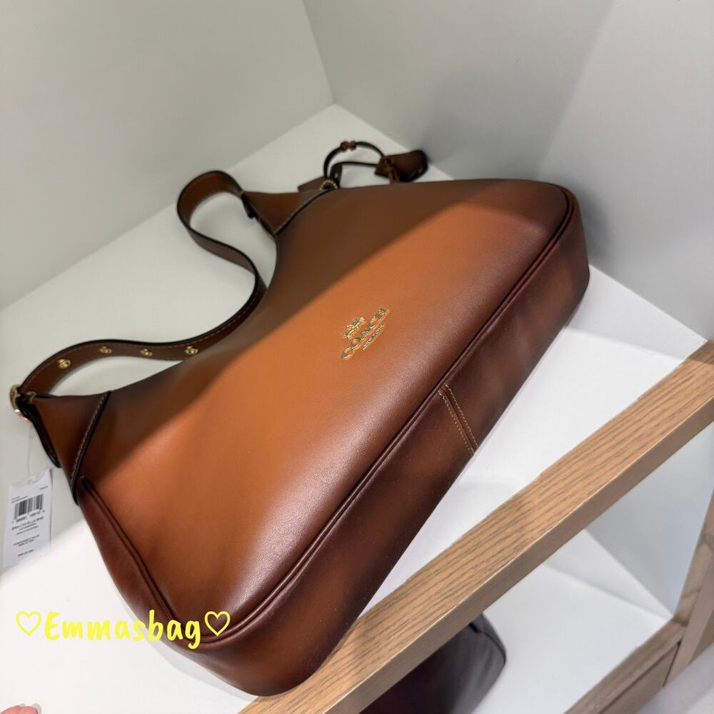 Coach Ella Shoulder Bag CDY36 smooth leather/Gold/Redwood - Picture 5 of 8